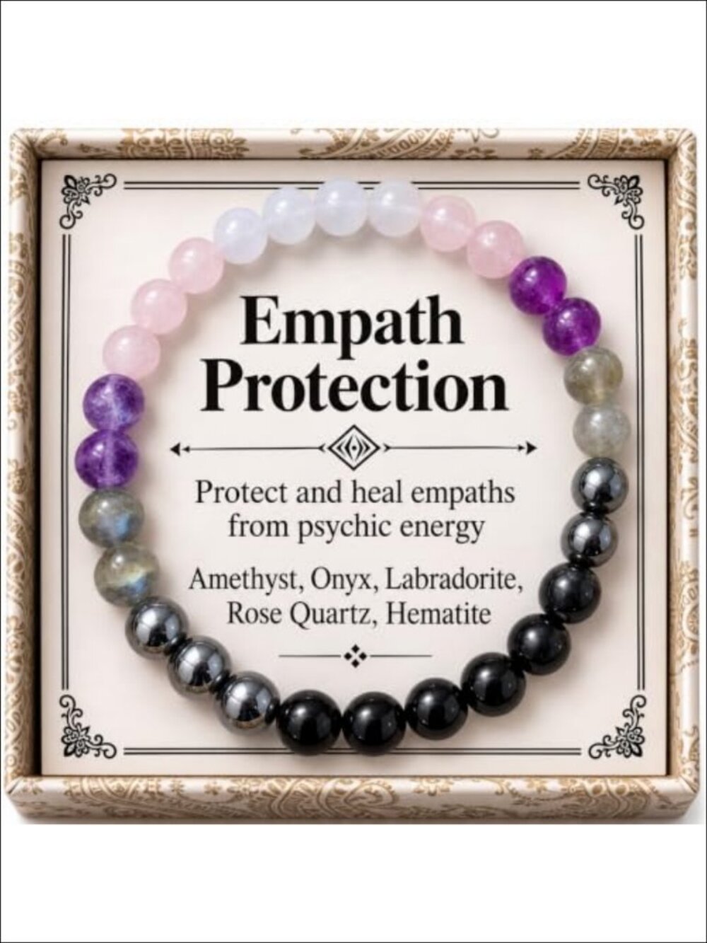 Healing Crystal Beaded Bracelet Natural Stone Stretch Unisex Jewelry Gift